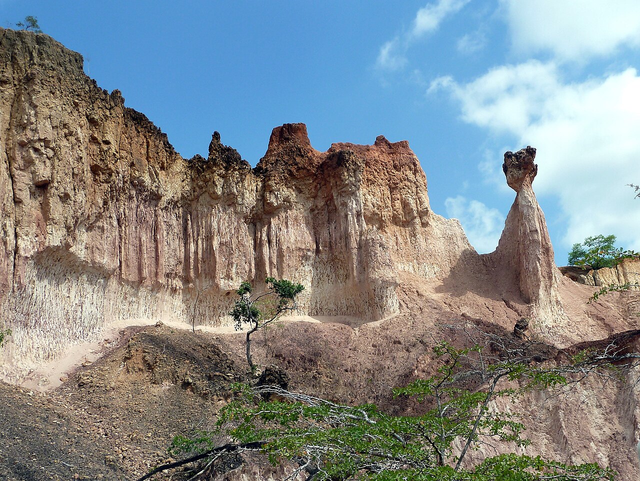 Red sandstone canyon of Marafa Hell's Kitchen in golden afternoon light, Kenya
